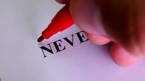 Supprimer le mot de ne jamais lire jamais concept 