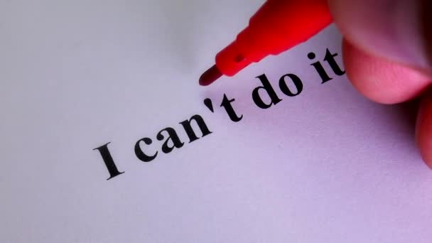 Supprimer le mot que je ne peux pas le faire pour lire Je peux le faire Concept 