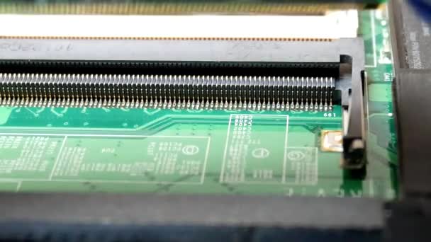 El defter içinde RAM bellek DIMM yükleme — Stok video