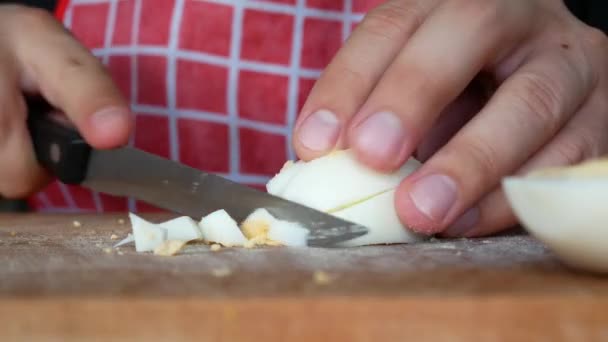 Przygotuj sałatkę w domowej kuchni — Wideo stockowe