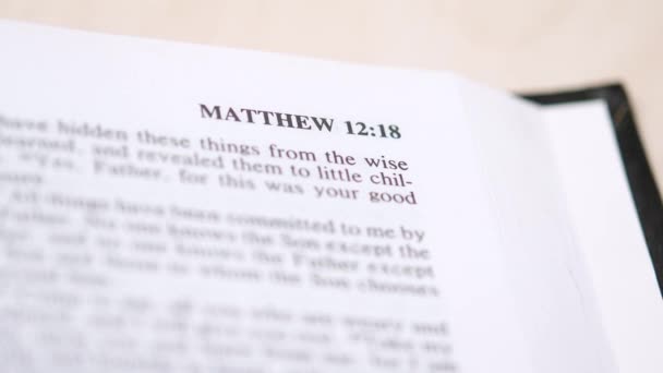 Matthew kniha Bible — Stock video