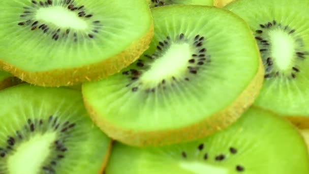 Slice of fresh kiwi fruit — Stock Video