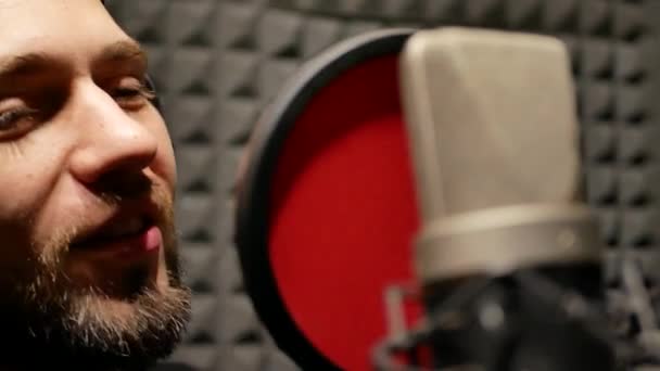 Grabación sala de estudio de sonido — Vídeo de stock