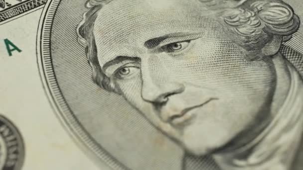 Dieci dollari e Alexander Hamilton — Video Stock