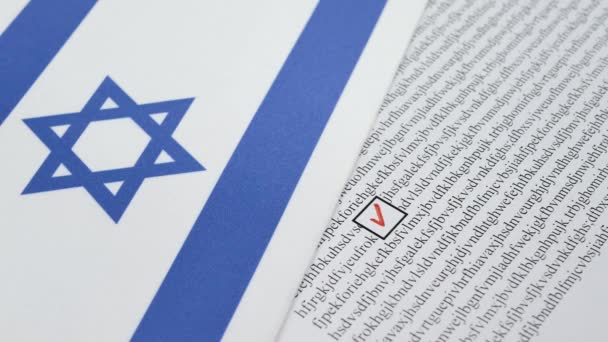 Бюллетень для голосования в Израиле — стоковое видео