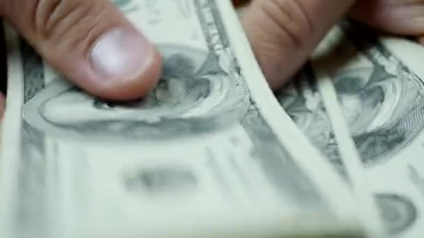 Tel ons dollars in de hand — Stockvideo