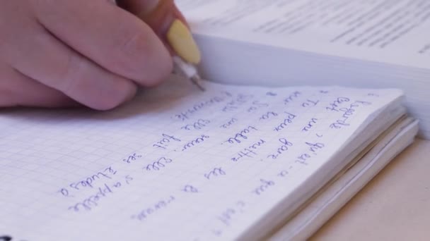 French teacher is preparing for a lesson or lecture — Stock Video