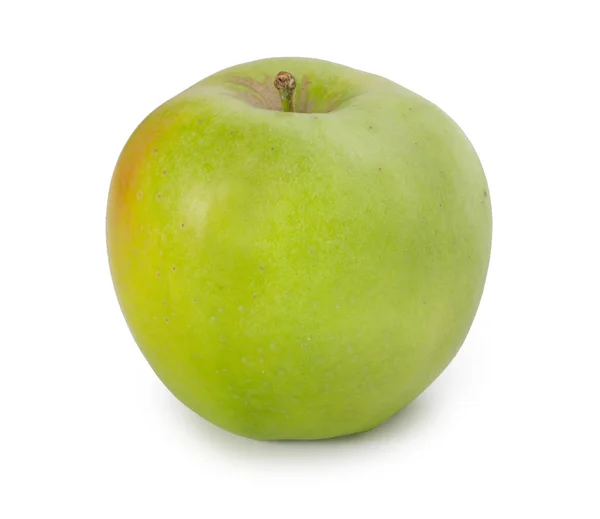 Grüner Apfel isoliert auf weißem Hintergrund, Nahaufnahme. — Stockfoto