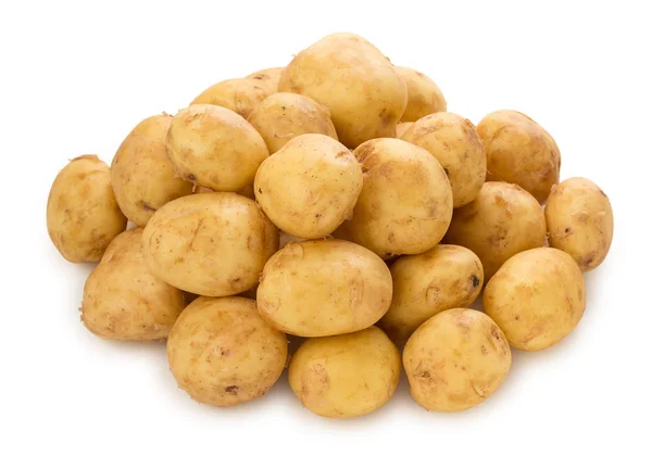 Купа нових бульб картоплі ізольовані на білому тлі . — стокове фото