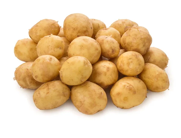 Купа нових бульб картоплі ізольовані на білому тлі . — стокове фото