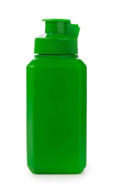 Tıbbi sıvı yeşil bir kapta antiseptik. Yan görünüm, Isola