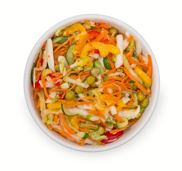 Beyaz arka plan üzerinde en iyi izole kase taze sebze salatası