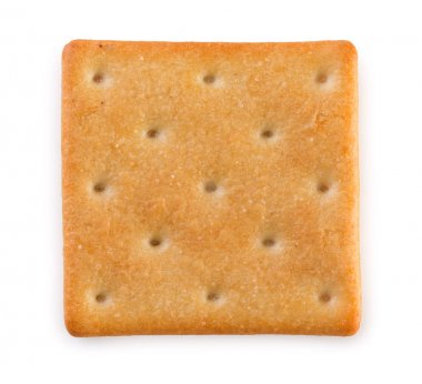 Üstten Görünüm, beyaz bir arka plan izole gevrek tuzlu kraker, 