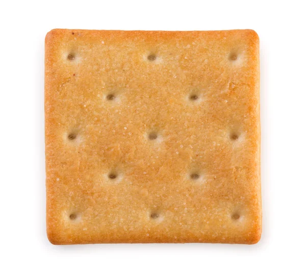 Üstten Görünüm, beyaz bir arka plan izole gevrek tuzlu kraker, 