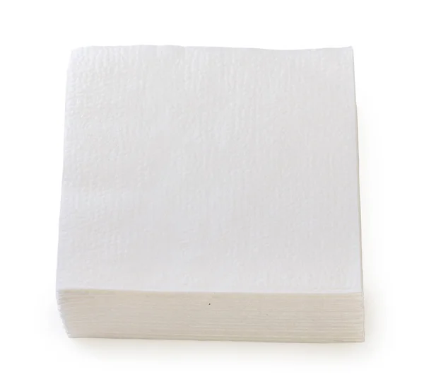 Big stack of white paper napkins isolated on a white background, — Stock Photo, Image