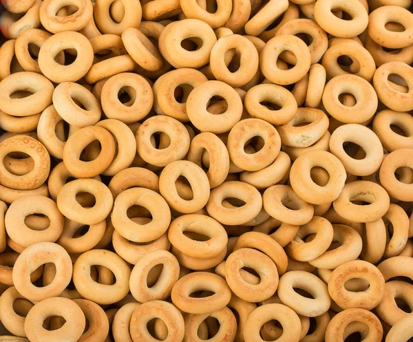 Cracknels em forma de anel (sooshkas), pequenos bagels. Contexto, clo — Fotografia de Stock
