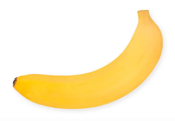 Single segar, pisang matang, terisolasi pada latar belakang putih, atas vie — Stok Foto