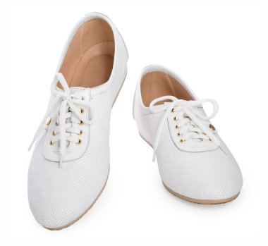 Clos, beyaz bir arka plan izole kadın spor ayakkabı