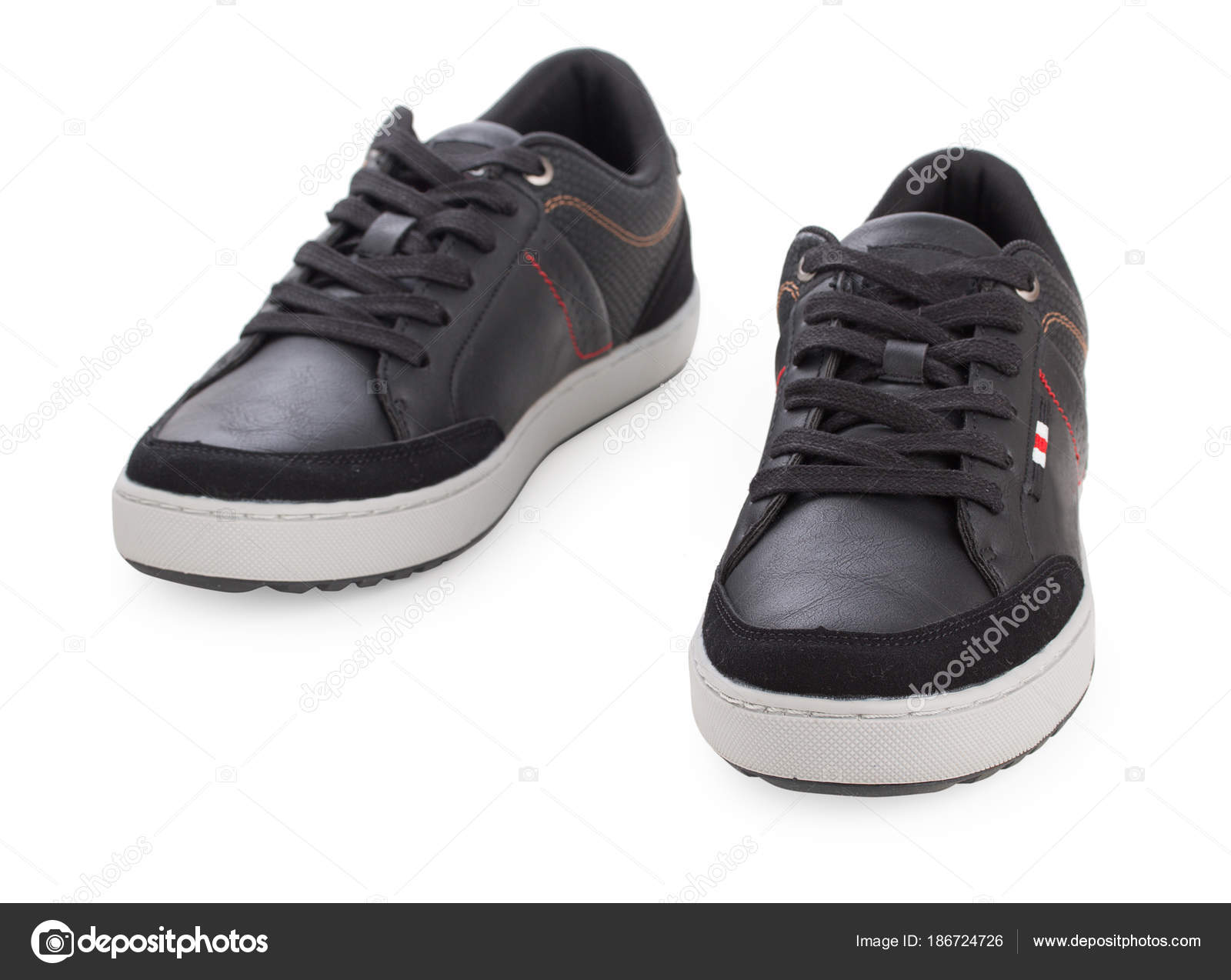 Par de negros para hombre zapatillas de deporte, zapatillas Par de negros para hombre zapatillas de deporte, zapatillas