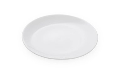 boş beyaz plaka beyaz arkaplanda izole.