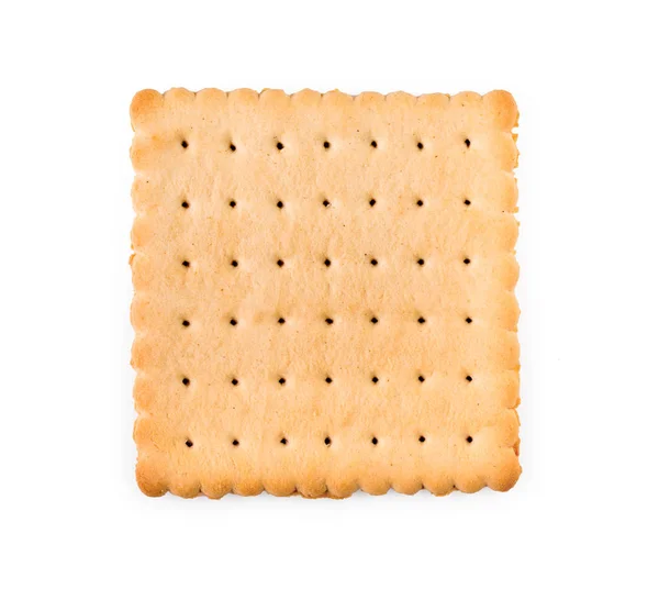 Jednoduché sušenky izolované na bílém pozadí. — Stock fotografie