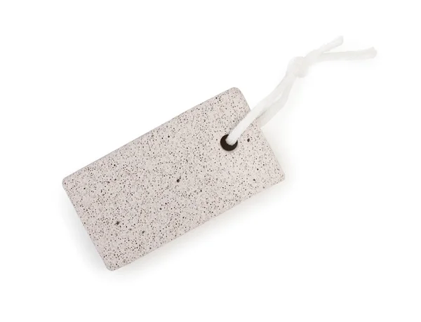 Trozo de piedra pómez con cuerda aislada sobre un fondo blanco . — Foto de Stock