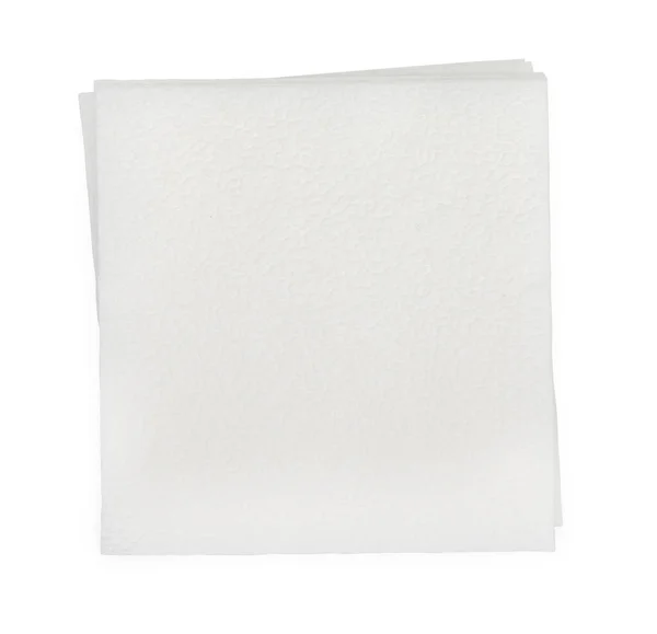 Clean White Paper Napkins Isolated White Background Top View — Stock Photo, Image