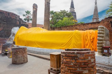 Wat Yai Chai Mongkol, Ayutthaya, Thail uyku Buda heykeli