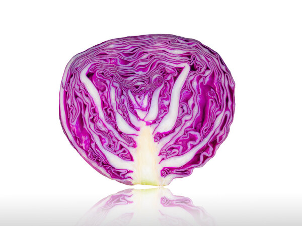 Vegetables, Purple cabbage isolated on white background.