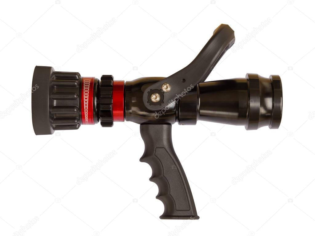 fire hose nozzle isolated on white background. clipping path.