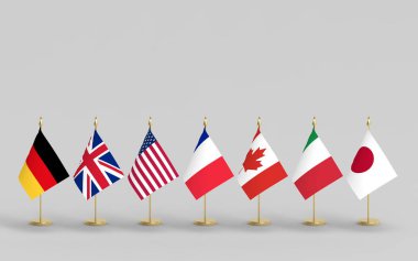 G7 table flags clipart