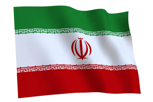 Bendera Iran Render Bendera Iran Melambai Dalam Angin Terisolasi Dengan — Stok Foto