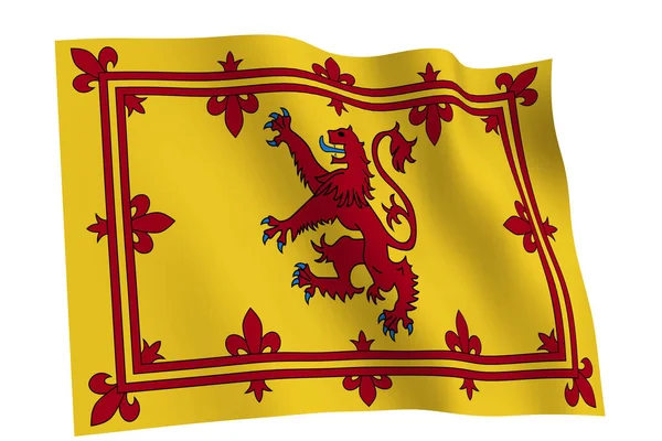 Royal Standard Της Σκωτίας Απομονώνονται Λευκό Φόντο Βασιλική Σημαία Της — Φωτογραφία Αρχείου