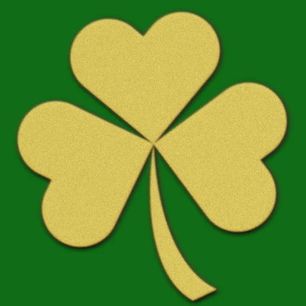 Ireland Symbol Gold Clover Leaf Isolated Green Background Render Patrick — 스톡 사진