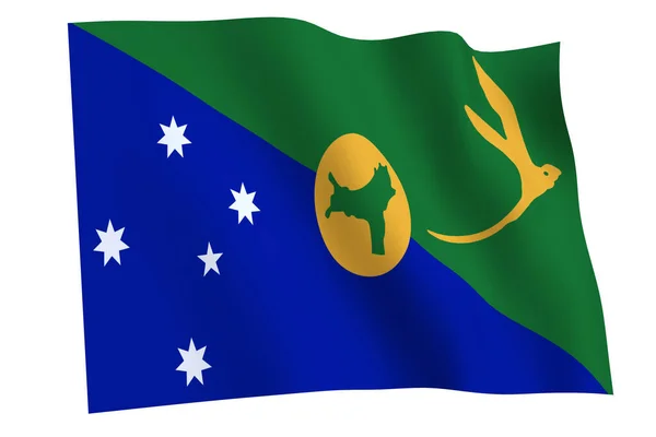 Vlag Van Christmas Island Weergave Vlag Van Christmas Island Zwaaiend — Stockfoto