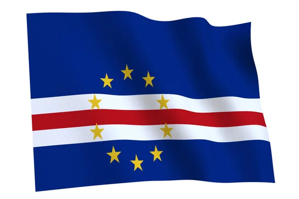 Bandera Cabo Verde Render Bandera Cabo Verde Ondeando Viento Aislada —  Fotos de Stock