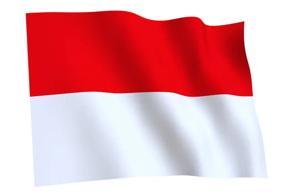 Bendera Indonesia Render Bendera Indonesia Melambai Dalam Angin Terisolasi Dengan — Stok Foto