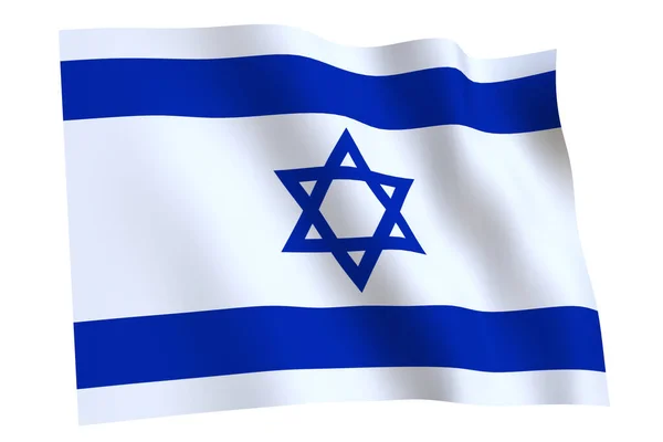 Bandera Israel Render Bandera Israel Ondeando Viento Aislada Sobre Fondo — Foto de Stock