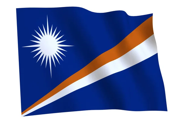 Marshall Islands Flag Render Flag Marshall Islands Waving Wind Isolated — Stock Photo, Image