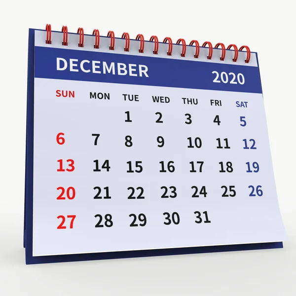 Calendario Escritorio Pie Diciembre 2020 Calendario Mensual Negocios Con Espiral Imagen De Stock