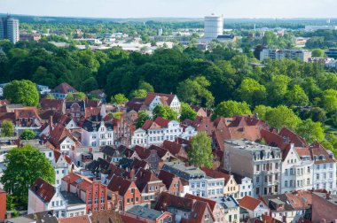 Lubeck Alman şehir havadan görünümü