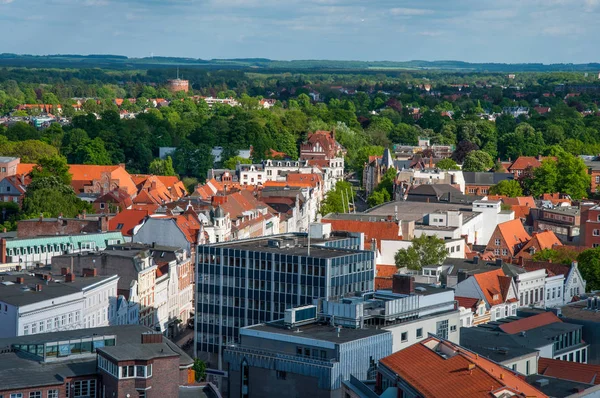 德国吕贝克市的鸟瞰图 — 图库照片