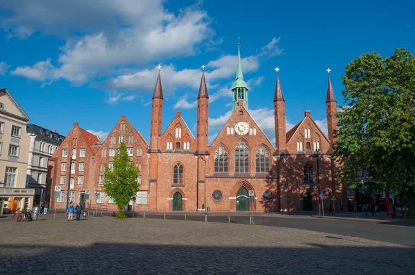 Lübeck, Německo - 25. května. 2017. nemocnice Svatého Ducha v Lubeck — Stock fotografie