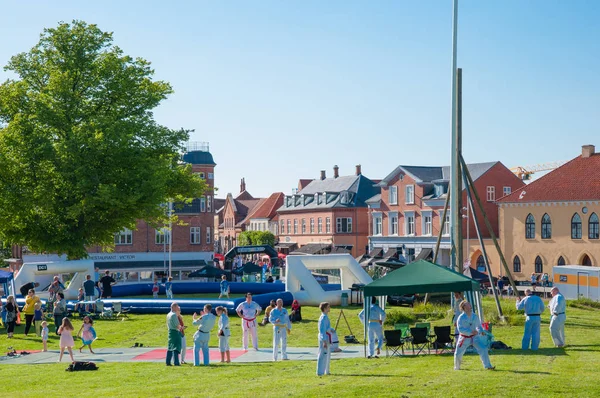 Vordingborg, Danimarka - Haziran 2017. Vordingborg Danimarka spor Festivali