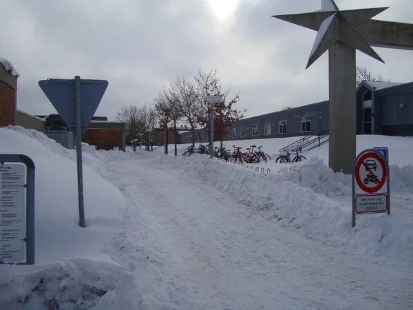 Danimarka'daki Aalborg Üniversitesi kış 