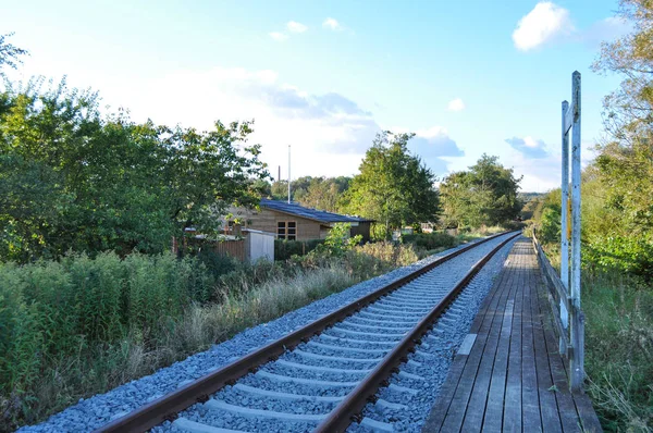 Eisenbahn in osteraadalen in aalborg dänemark — Stockfoto