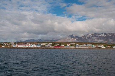 North Iceland'deki / daki Hrisey Köyü