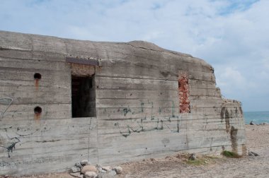 Skagen Danimarka'da plaj yaşlı sığınak