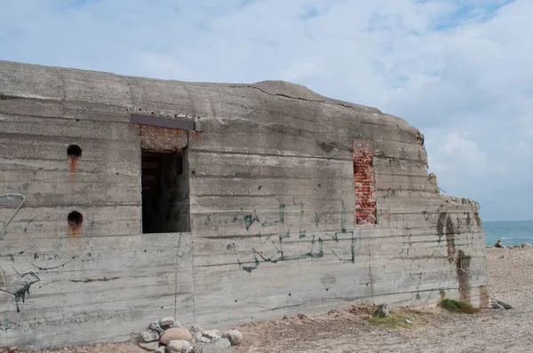 Skagen Danimarka'da plaj yaşlı sığınak