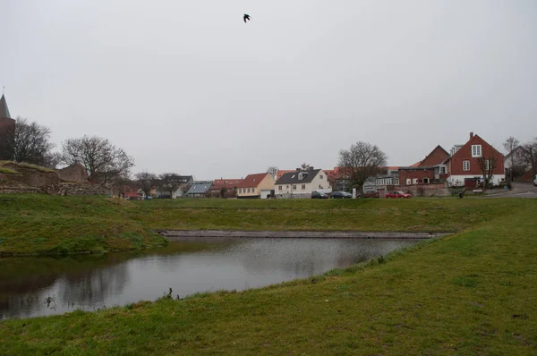 Vijver in Vordingborg Denemarken — Stockfoto
